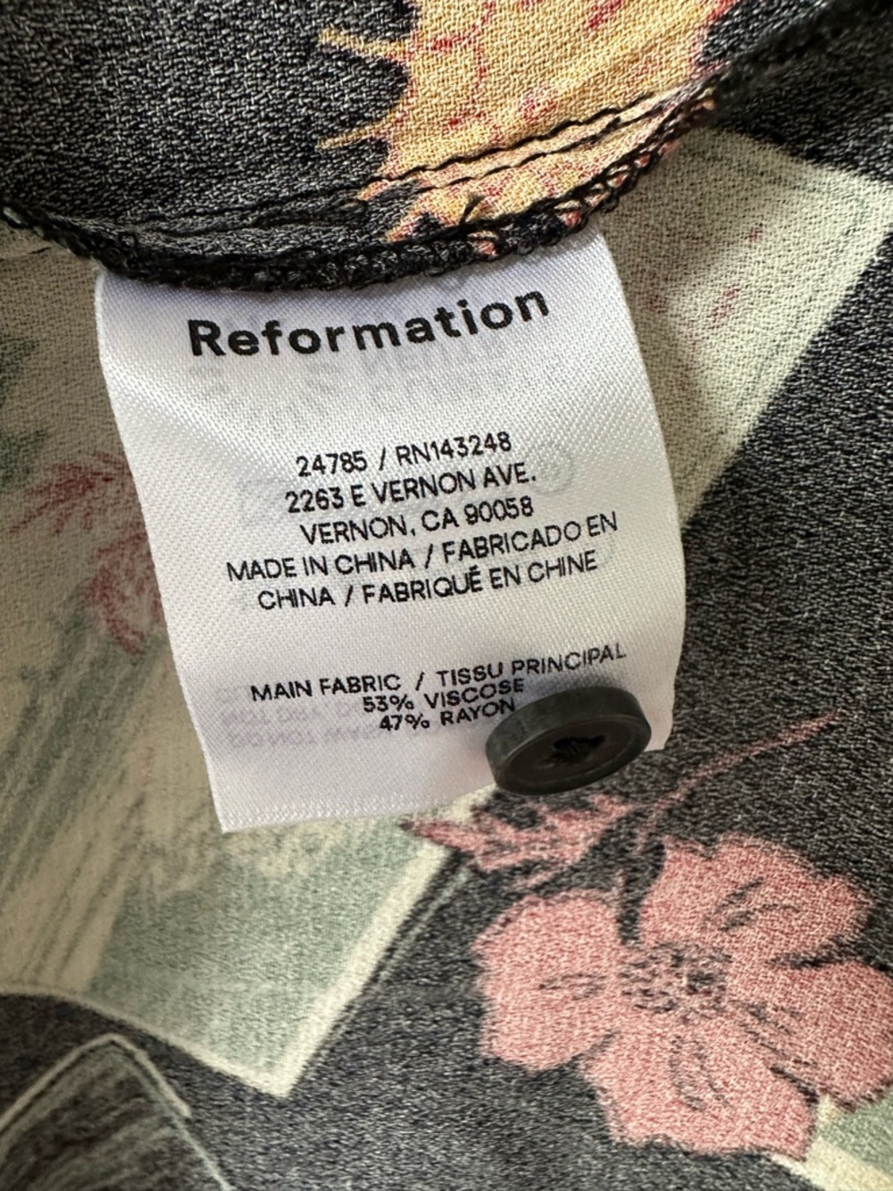Reformation Black Postcard-Print Midi Slip Dress with Red and Green Accents - Picture 8 of 8